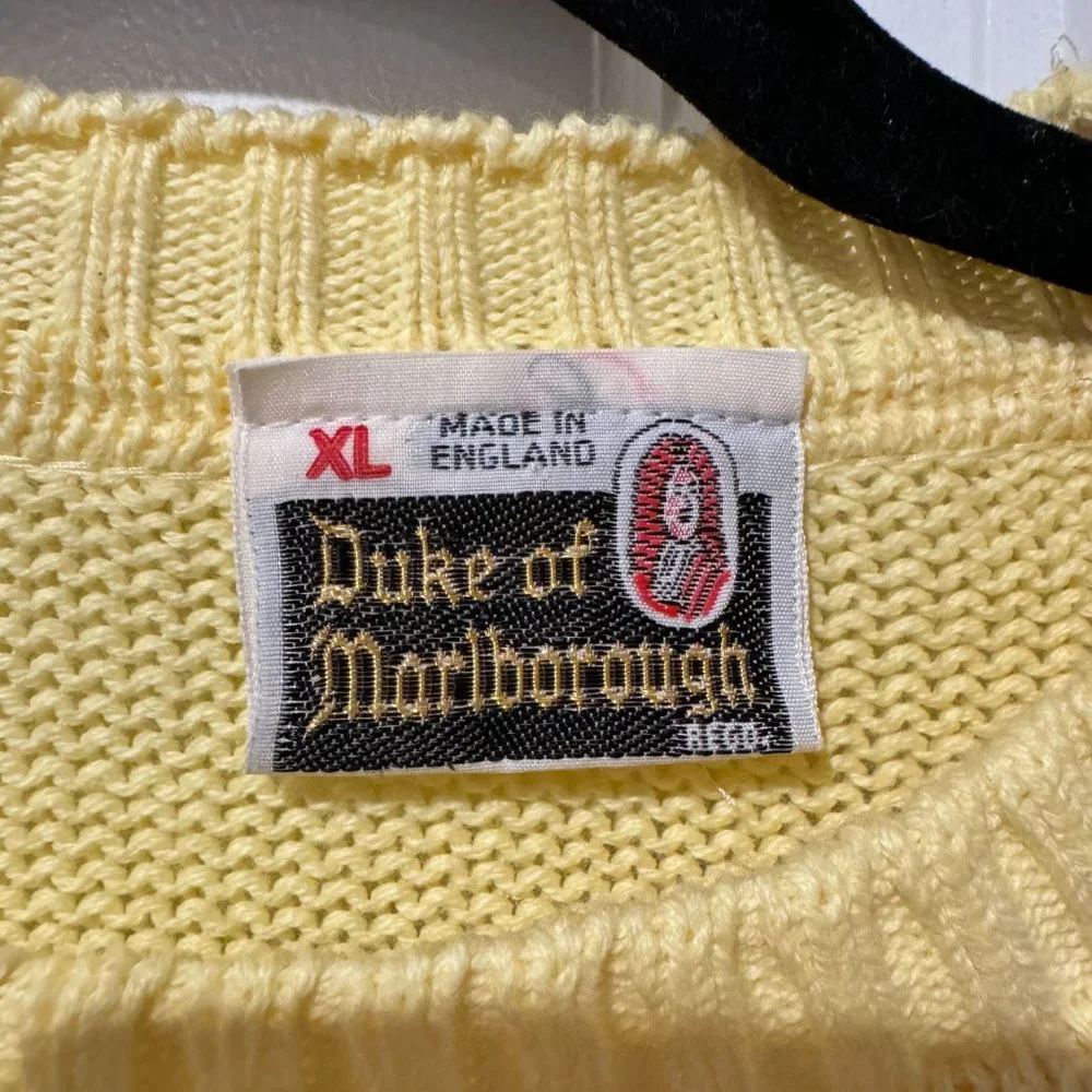 Duke‎ of Marlborough Yellow Cotton Pullover Sweater - Size Extra Large